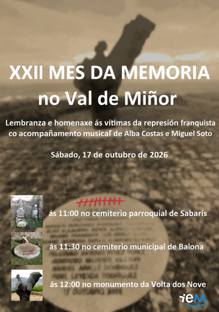 XXII MES DA MEMORIA NO VAL DE MIÑOR. 90 cabodano dos asasinatos.
